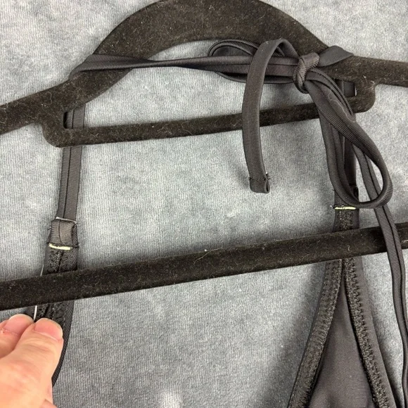 Aerie Black Ruffled, Cut-out One Piece Swimsuit Sz Medium ** see description - Picture 5 of 11